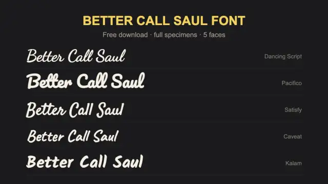 Example made with the Font generator on bettercallsaul.store